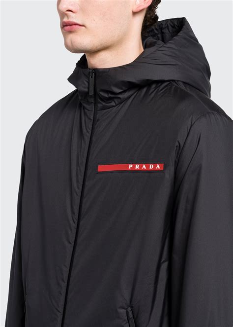 hood padded prada jacket owen men lightweight|prada jackets for men.